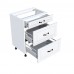 Corp inferior 60 cu 3 sertare metalice greutate Zebra MDF alb